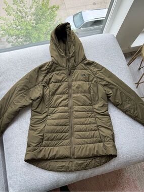 Olive Green Outdoor Research Hooded Insulated Jacket - Women
